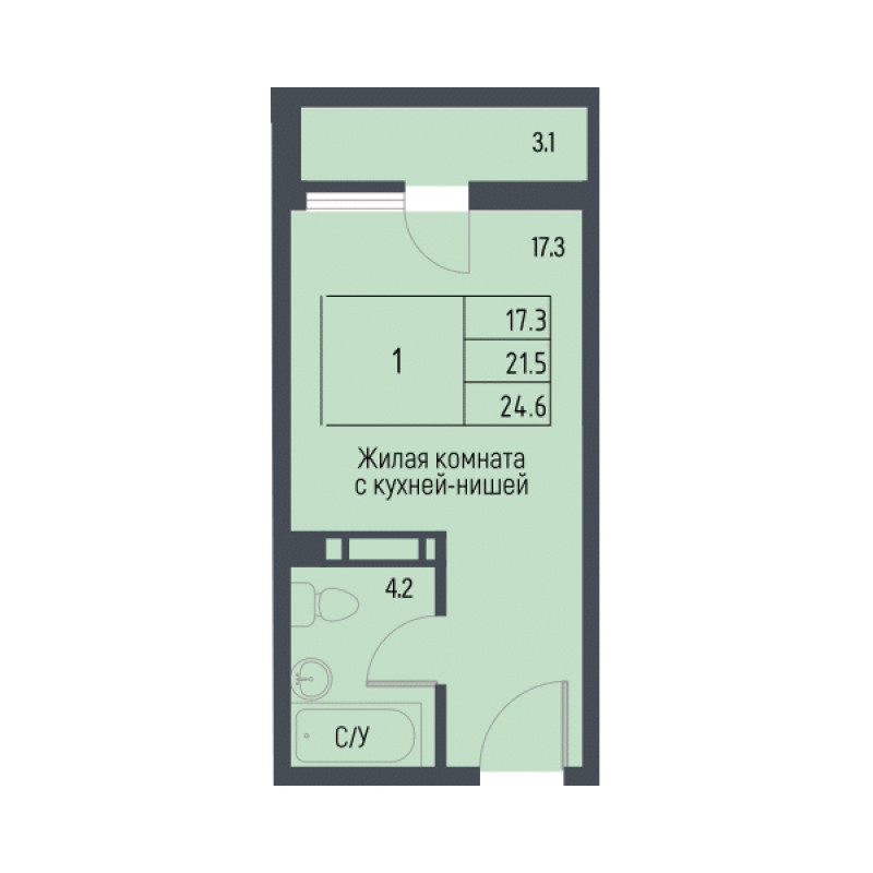 Планировка квартиры Студия