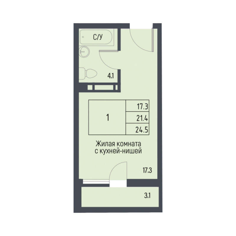 Планировка квартиры Студия